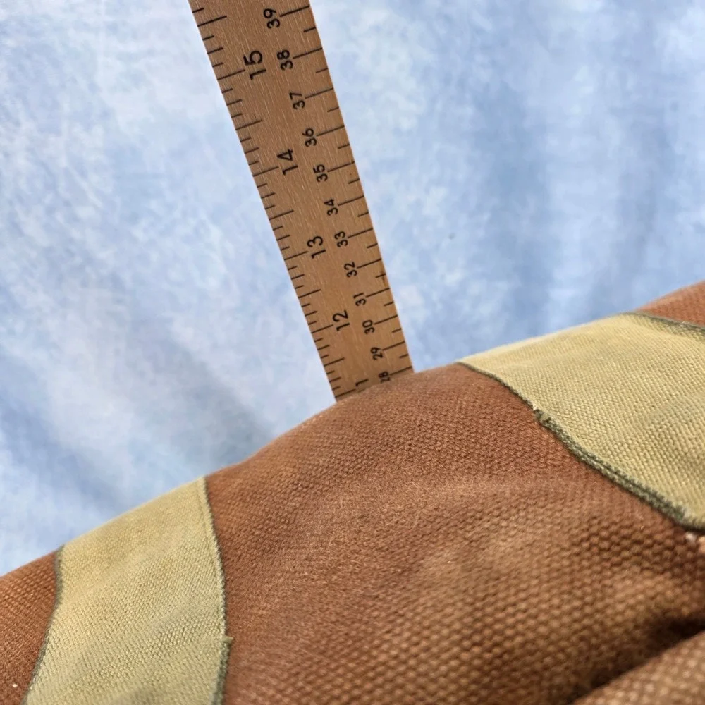Vintage Black Sheep Brand Brown Heavy Canvas Duffle Leather Trim Travel Luggageu